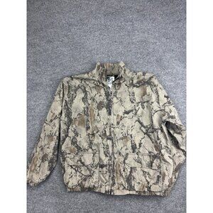 Wells Creek Outfitters Jacket Mens Large Brown Camo Bomber Full Zip Hunting